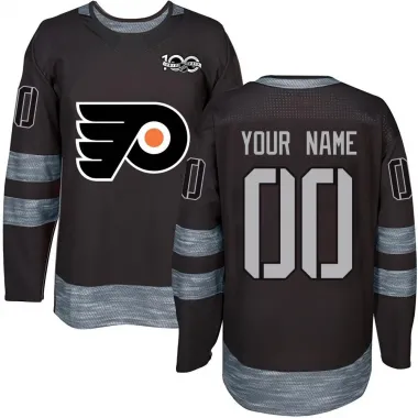 Black Men's Custom Authentic Philadelphia Flyers 1917-2017 100th Anniversary Jersey