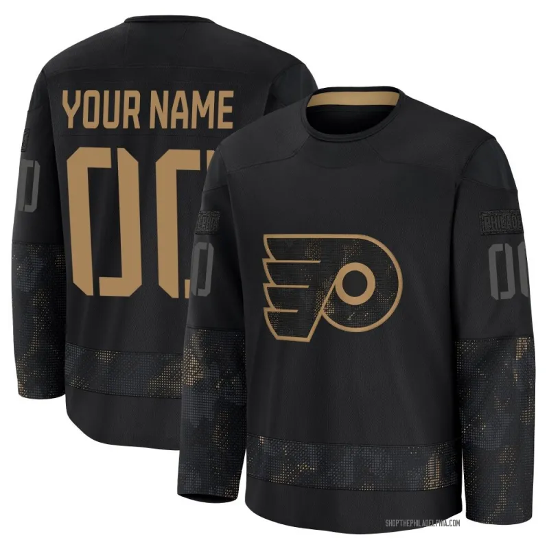 Black Men's Custom Premium Philadelphia Flyers 2024 Military Appreciation Practice Jersey