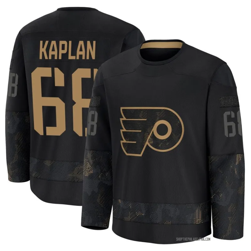 Black Men's Devin Kaplan Premium Philadelphia Flyers 2024 Military Appreciation Practice Jersey