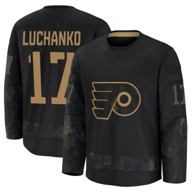 Black Men's Jett Luchanko Premium Philadelphia Flyers 2024 Military Appreciation Practice Jersey