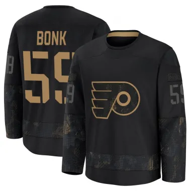 Black Men's Oliver Bonk Premium Philadelphia Flyers 2024 Military Appreciation Practice Jersey