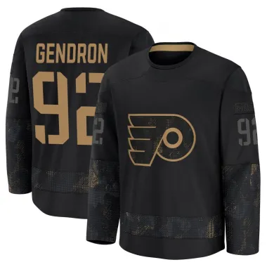 Black Youth Alexis Gendron Premium Philadelphia Flyers 2024 Military Appreciation Practice Jersey