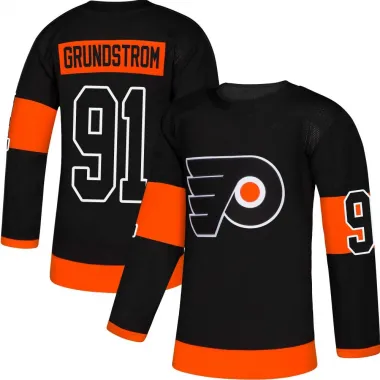 Black Youth Carl Grundstrom Authentic Philadelphia Flyers Alternate Jersey