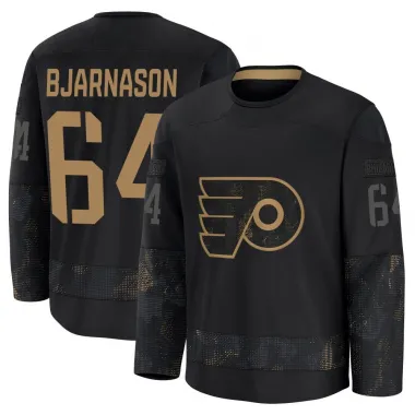 Black Youth Carson Bjarnason Premium Philadelphia Flyers 2024 Military Appreciation Practice Jersey