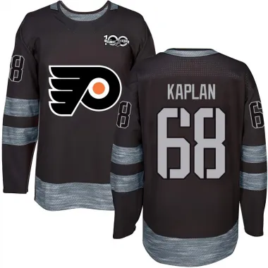 Black Youth Devin Kaplan Authentic Philadelphia Flyers 1917-2017 100th Anniversary Jersey