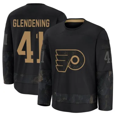Black Youth Luke Glendening Premium Philadelphia Flyers 2024 Military Appreciation Practice Jersey