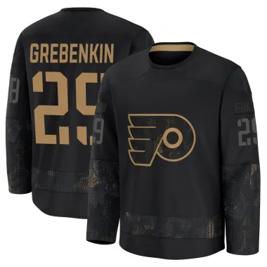 Black Youth Nikita Grebenkin Premium Philadelphia Flyers 2024 Military Appreciation Practice Jersey