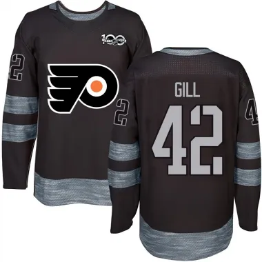 Black Youth Spencer Gill Authentic Philadelphia Flyers 1917-2017 100th Anniversary Jersey