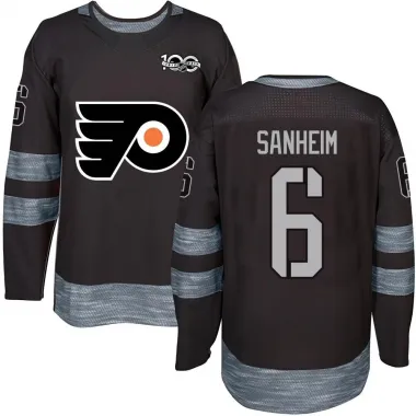 Black Youth Travis Sanheim Authentic Philadelphia Flyers 1917-2017 100th Anniversary Jersey