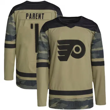 Camo Men's Bernie Parent Authentic Philadelphia Flyers Military Appreciation Practice Jersey