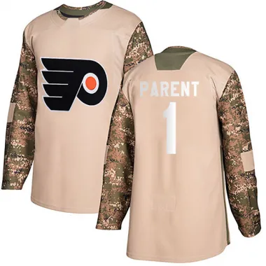 Camo Men's Bernie Parent Authentic Philadelphia Flyers Veterans Day Practice Jersey