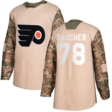 Camo Men's Jacob Gaucher Authentic Philadelphia Flyers Veterans Day Practice Jersey