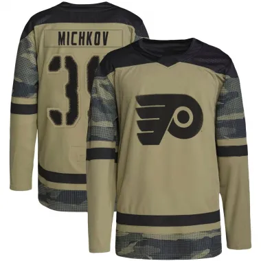 Camo Men's Matvei Michkov Authentic Philadelphia Flyers Military Appreciation Practice Jersey