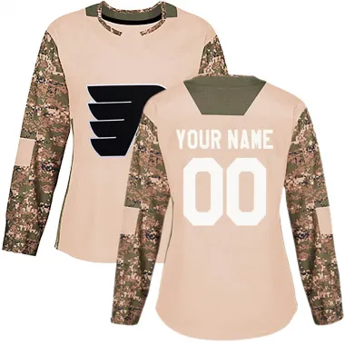 Camo Women's Custom Authentic Philadelphia Flyers Veterans Day Practice Jersey