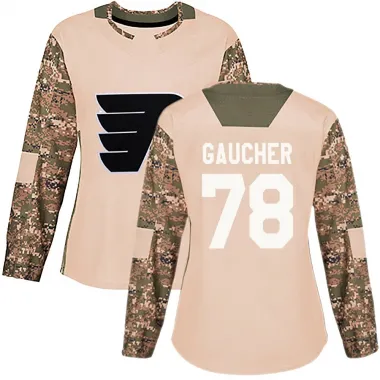 Camo Women's Jacob Gaucher Authentic Philadelphia Flyers Veterans Day Practice Jersey