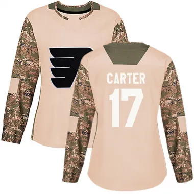 Camo Women's Jeff Carter Authentic Philadelphia Flyers Veterans Day Practice Jersey