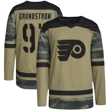 Camo Youth Carl Grundstrom Authentic Philadelphia Flyers Military Appreciation Practice Jersey