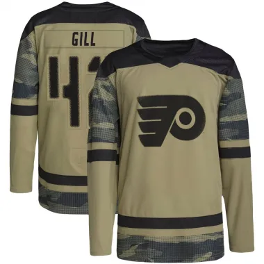 Camo Youth Spencer Gill Authentic Philadelphia Flyers Military Appreciation Practice Jersey
