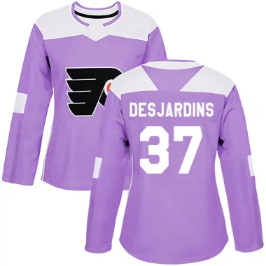 Purple Women's Eric Desjardins Authentic Philadelphia Flyers Fights Cancer Practice Jersey