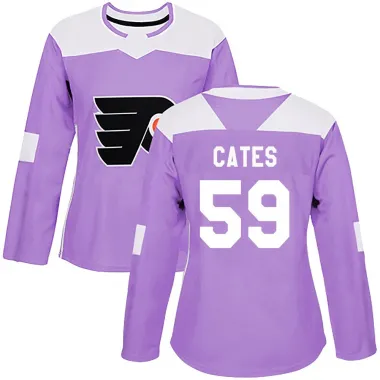 Purple Women's Jackson Cates Authentic Philadelphia Flyers Fights Cancer Practice Jersey