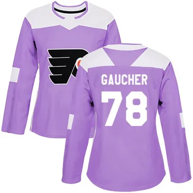 Purple Women's Jacob Gaucher Authentic Philadelphia Flyers Fights Cancer Practice Jersey