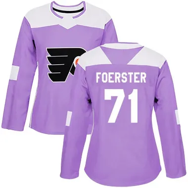 Purple Women's Tyson Foerster Authentic Philadelphia Flyers Fights Cancer Practice Jersey
