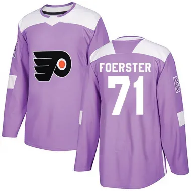 Purple Youth Tyson Foerster Authentic Philadelphia Flyers Fights Cancer Practice Jersey
