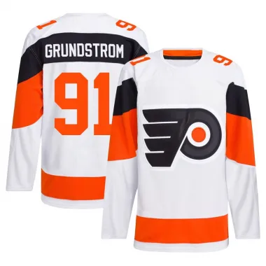 White Men's Carl Grundstrom Authentic Philadelphia Flyers 2024 Stadium Series Primegreen Jersey