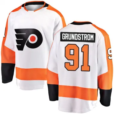 White Men's Carl Grundstrom Breakaway Philadelphia Flyers Away Jersey