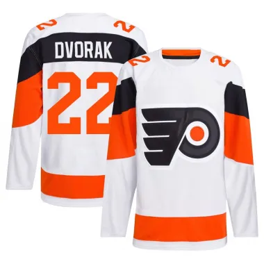 White Men's Christian Dvorak Authentic Philadelphia Flyers 2024 Stadium Series Primegreen Jersey