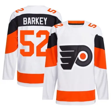 White Men's Denver Barkey Authentic Philadelphia Flyers 2024 Stadium Series Primegreen Jersey