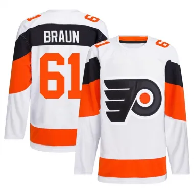 White Men's Justin Braun Authentic Philadelphia Flyers 2024 Stadium Series Primegreen Jersey
