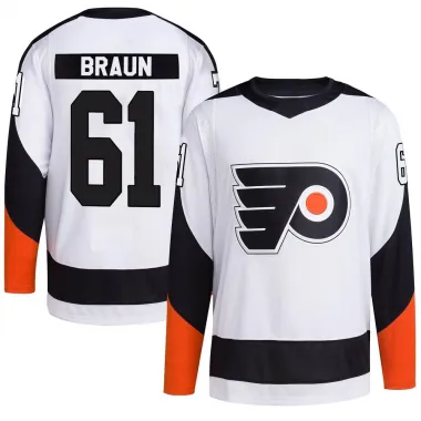 White Men's Justin Braun Authentic Philadelphia Flyers Reverse Retro 2.0 Jersey