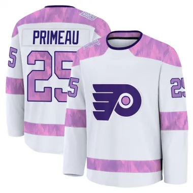 White Men's Keith Primeau Premium Philadelphia Flyers 2024 Hockey Fights Cancer Practice Jersey