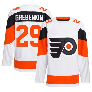 White Men's Nikita Grebenkin Authentic Philadelphia Flyers 2024 Stadium Series Primegreen Jersey