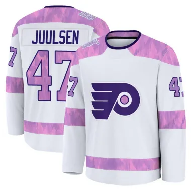 White Men's Noah Juulsen Premium Philadelphia Flyers 2024 Hockey Fights Cancer Practice Jersey