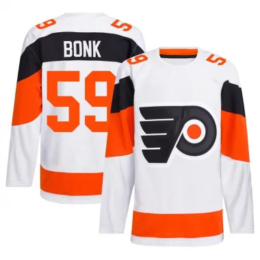 White Men's Oliver Bonk Authentic Philadelphia Flyers 2024 Stadium Series Primegreen Jersey