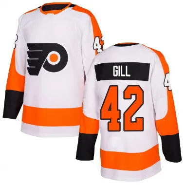 White Men's Spencer Gill Authentic Philadelphia Flyers Jersey