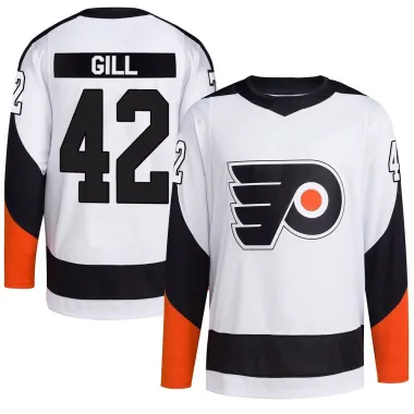 White Men's Spencer Gill Authentic Philadelphia Flyers Reverse Retro 2.0 Jersey