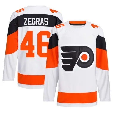 White Men's Trevor Zegras Authentic Philadelphia Flyers 2024 Stadium Series Primegreen Jersey