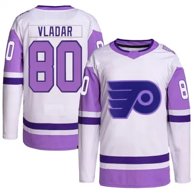 White/Purple Men's Dan Vladar Authentic Philadelphia Flyers Hockey Fights Cancer Primegreen Jersey