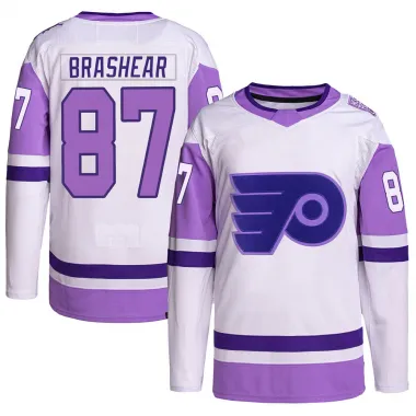 White/Purple Youth Donald Brashear Authentic Philadelphia Flyers Hockey Fights Cancer Primegreen Jersey