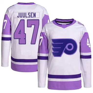 White/Purple Youth Noah Juulsen Authentic Philadelphia Flyers Hockey Fights Cancer Primegreen Jersey