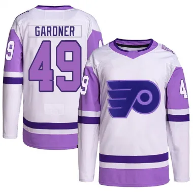 White/Purple Youth Rhett Gardner Authentic Philadelphia Flyers Hockey Fights Cancer Primegreen Jersey