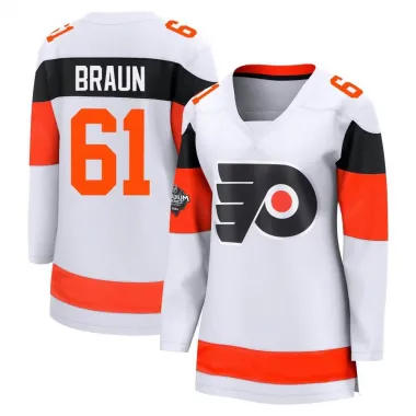 White Women's Justin Braun Breakaway Philadelphia Flyers 2024 Stadium Series Jersey
