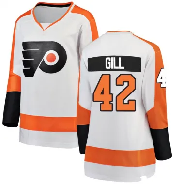 White Women's Spencer Gill Breakaway Philadelphia Flyers Away Jersey
