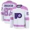 White Youth Donald Brashear Premium Philadelphia Flyers 2024 Hockey Fights Cancer Practice Jersey