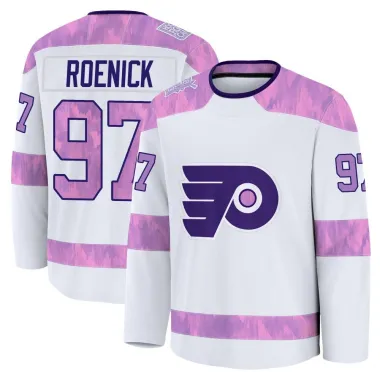 White Youth Jeremy Roenick Premium Philadelphia Flyers 2024 Hockey Fights Cancer Practice Jersey